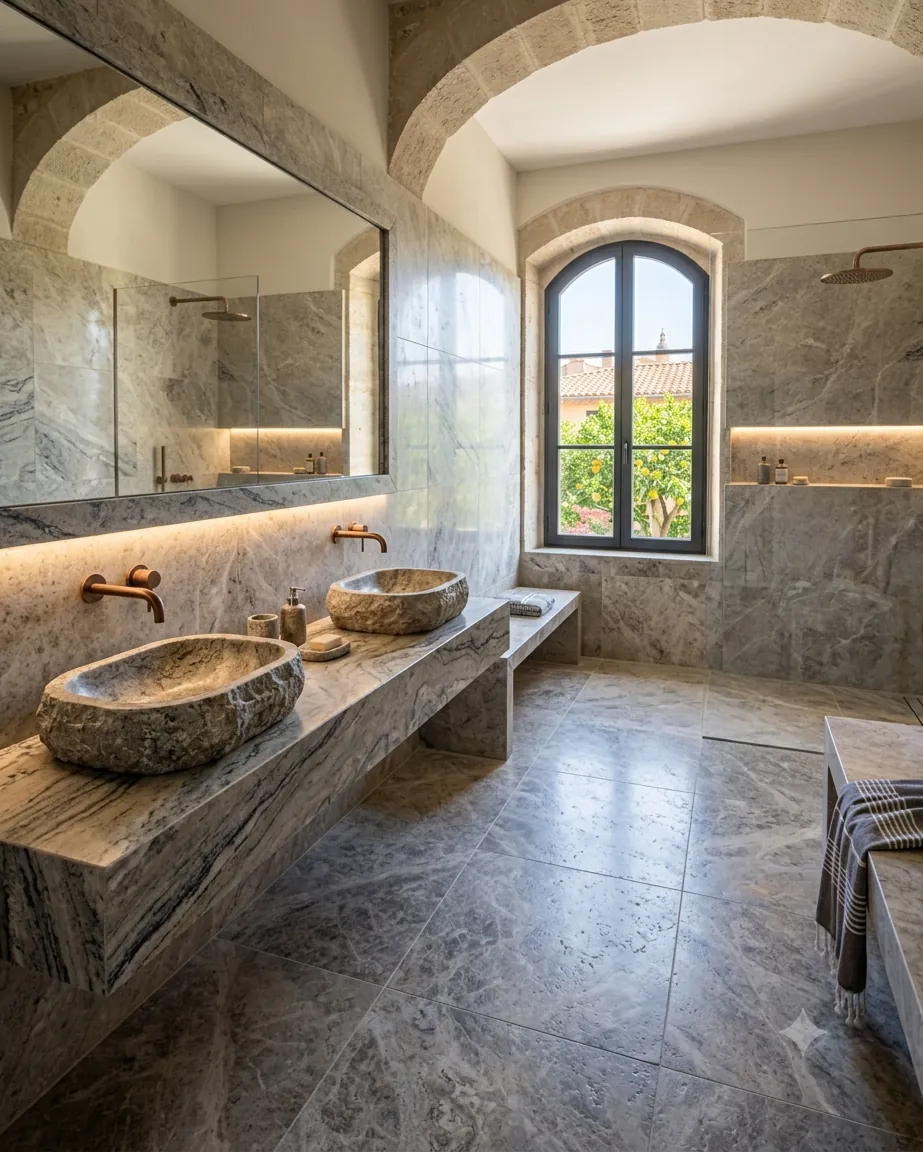 Salle de bain en marbre